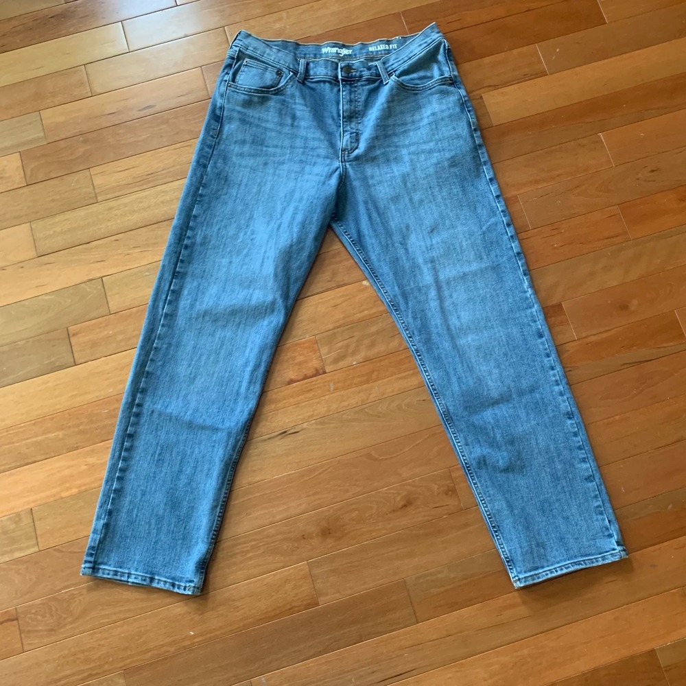 Wrangler Mens Relaxed Fit Blue Denim Jeans Size‎ 34x32